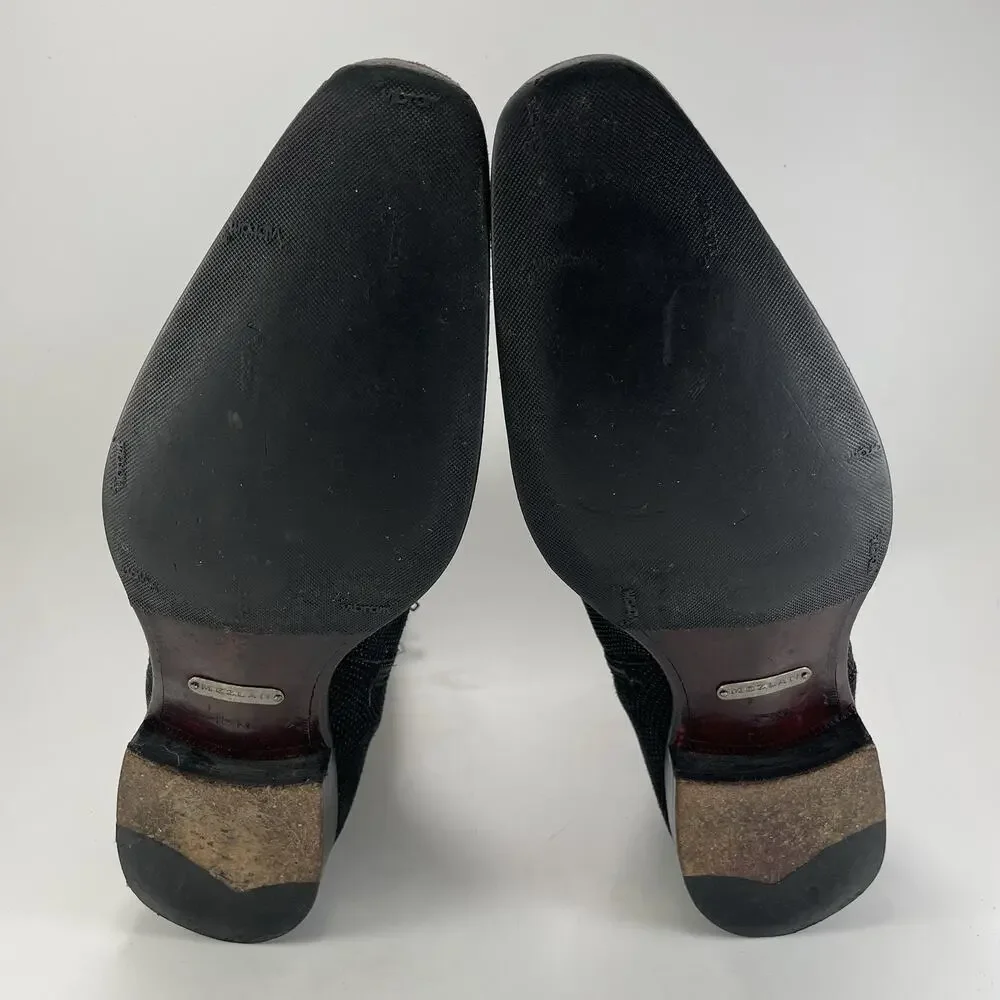 Mezlan Spain Black Suede Jodhpur Chelsea Boots Buckle Detailed Mens Size 10 M